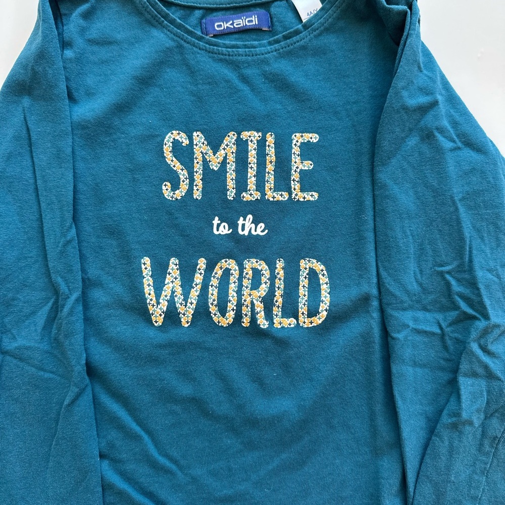 Okadi Teal Long Sleeve Kids Tee